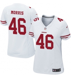 Women Nike San Francisco 49ers #46 Alfred Morris Game White NFL Jersey