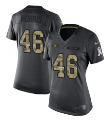Women Nike San Francisco 49ers #46 Alfred Morris Limited Black 2016 Salute to Service NFL Jersey