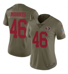 Women Nike San Francisco 49ers #46 Alfred Morris Limited Olive 2017 Salute to Service NFL Jersey