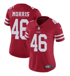 Women Nike San Francisco 49ers #46 Alfred Morris Red Team Color Vapor Untouchable Elite Player NFL Jersey