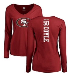 NFL Women's Nike San Francisco 49ers #50 Brock Coyle Red Backer Long Sleeve T-Shirtrsey