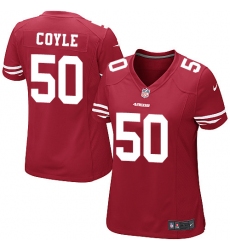 Women Nike San Francisco 49ers #50 Brock Coyle Game Red Team Color NFL Jersey