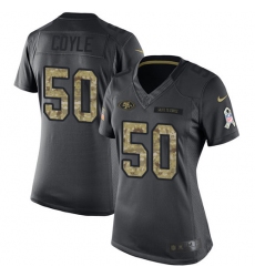 Women Nike San Francisco 49ers #50 Brock Coyle Limited Black 2016 Salute to Service NFL Jersey