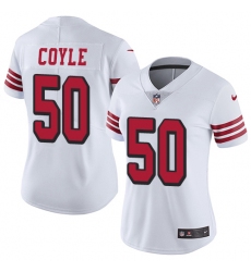 Women Nike San Francisco 49ers #50 Brock Coyle Limited White Rush Vapor Untouchable NFL Jersey