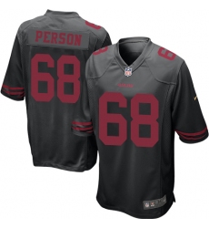 Men's Nike San Francisco 49ers #68 Mike Person Game Black NFL Jersey