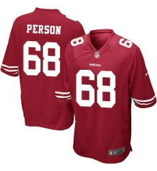 Men's Nike San Francisco 49ers #68 Mike Person Game Red Team Color NFL Jersey