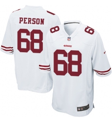Men's Nike San Francisco 49ers #68 Mike Person Game White NFL Jersey