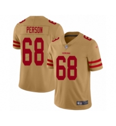 Men's San Francisco 49ers #68 Mike Person Limited Gold Inverted Legend Football Jersey