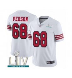 Men's San Francisco 49ers #68 Mike Person Limited White Rush Vapor Untouchable Super Bowl LIV Bound Football Jersey
