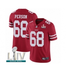 Men's San Francisco 49ers #68 Mike Person Red Team Color Vapor Untouchable Limited Player Super Bowl LIV Bound Football Jersey