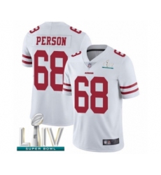 Men's San Francisco 49ers #68 Mike Person White Vapor Untouchable Limited Player Super Bowl LIV Bound Football Jersey