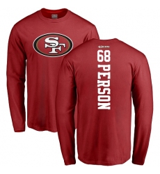 NFL Nike San Francisco 49ers #68 Mike Person Red Backer Long Sleeve T-Shirt