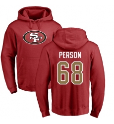 NFL Nike San Francisco 49ers #68 Mike Person Red Name & Number Logo Pullover Hoodie