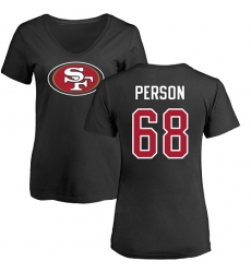 NFL Women's Nike San Francisco 49ers #68 Mike Person Black Name & Number Logo T-Shirt