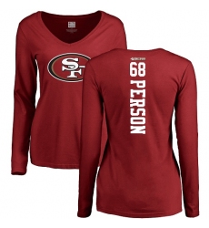NFL Women's Nike San Francisco 49ers #68 Mike Person Red Backer Long Sleeve T-Shirt