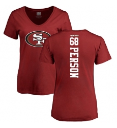 NFL Women's Nike San Francisco 49ers #68 Mike Person Red Backer T-Shirt