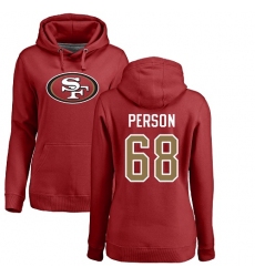 NFL Women's Nike San Francisco 49ers #68 Mike Person Red Name & Number Logo Pullover Hoodie