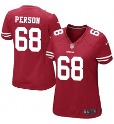 Women Nike San Francisco 49ers #68 Mike Person Game Red Team Color NFL Jersey