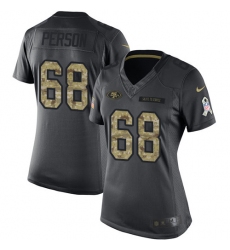 Women Nike San Francisco 49ers #68 Mike Person Limited Black 2016 Salute to Service NFL Jersey