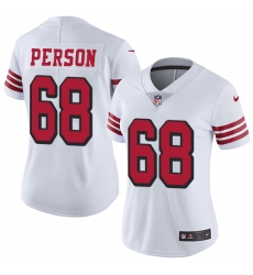 Women Nike San Francisco 49ers #68 Mike Person Limited White Rush Vapor Untouchable NFL Jersey