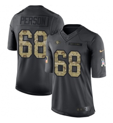 Youth Nike San Francisco 49ers #68 Mike Person Limited Black 2016 Salute to Service NFL Jersey