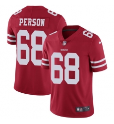 Youth Nike San Francisco 49ers #68 Mike Person Red Team Color Vapor Untouchable Elite Player NFL Jersey
