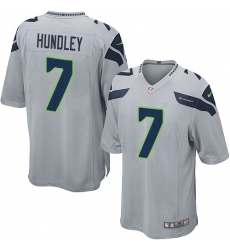 Men's Nike Seattle Seahawks #7 Brett Hundley Game Grey Alternate NFL Jersey
