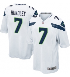 Men's Nike Seattle Seahawks #7 Brett Hundley Game White NFL Jersey