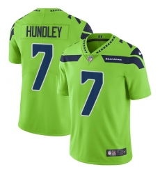 Men's Nike Seattle Seahawks #7 Brett Hundley Limited Green Rush Vapor Untouchable NFL Jersey