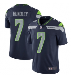 Men's Nike Seattle Seahawks #7 Brett Hundley Navy Blue Team Color Vapor Untouchable Limited Player NFL Jersey