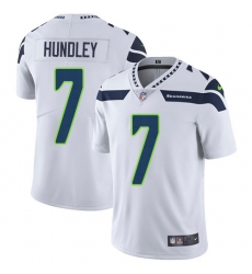 Men's Nike Seattle Seahawks #7 Brett Hundley White Vapor Untouchable Limited Player NFL Jersey