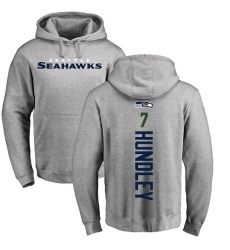 NFL Nike Seattle Seahawks #7 Brett Hundley Ash Backer Pullover Hoodie