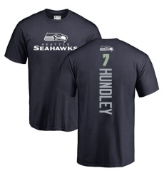 NFL Nike Seattle Seahawks #7 Brett Hundley Navy Blue Backer T-Shirt
