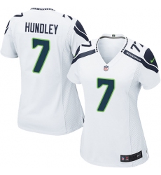 Women Nike Seattle Seahawks #7 Brett Hundley Game White NFL Jersey