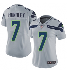 Women Nike Seattle Seahawks #7 Brett Hundley Grey Alternate Vapor Untouchable Limited Player NFL Jersey