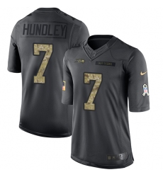 Youth Nike Seattle Seahawks #7 Brett Hundley Limited Black 2016 Salute to Service NFL Jersey