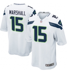 Men's Nike Seattle Seahawks #15 Brandon Marshall Game White NFL Jersey
