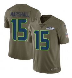 Men's Nike Seattle Seahawks #15 Brandon Marshall Limited Olive 2017 Salute to Service NFL Jersey
