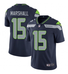Men's Nike Seattle Seahawks #15 Brandon Marshall Navy Blue Team Color Vapor Untouchable Limited Player NFL Jersey