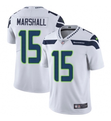 Men's Nike Seattle Seahawks #15 Brandon Marshall White Vapor Untouchable Limited Player NFL Jersey