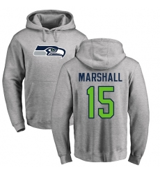 NFL Nike Seattle Seahawks #15 Brandon Marshall Ash Name & Number Logo Pullover Hoodie