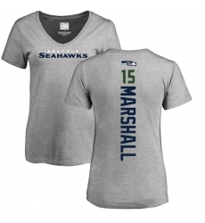 NFL Women's Nike Seattle Seahawks #15 Brandon Marshall Ash Backer T-Shirt