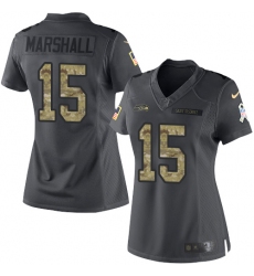 Women Nike Seattle Seahawks #15 Brandon Marshall Limited Black 2016 Salute to Service NFL Jersey