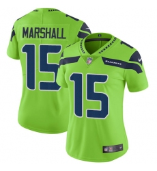 Women Nike Seattle Seahawks #15 Brandon Marshall Limited Green Rush Vapor Untouchable NFL Jersey