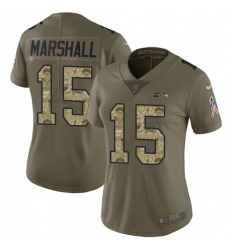 Women Nike Seattle Seahawks #15 Brandon Marshall Limited Oliv Camo 2017 Salute to Service NFL Jersey