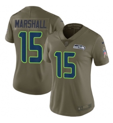 Women Nike Seattle Seahawks #15 Brandon Marshall Limited Olive 2017 Salute to Service NFL Jersey