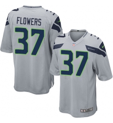 Men's Nike Seattle Seahawks #37 Tre Flowers Game Grey Alternate NFL Jersey