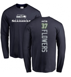 NFL Nike Seattle Seahawks #37 Tre Flowers Navy Blue Backer Long Sleeve T-Shirt