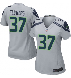 Women Nike Seattle Seahawks #37 Tre Flowers Game Grey Alternate NFL Jersey