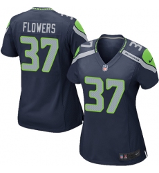 Women Nike Seattle Seahawks #37 Tre Flowers Game Navy Blue Team Color NFL Jersey